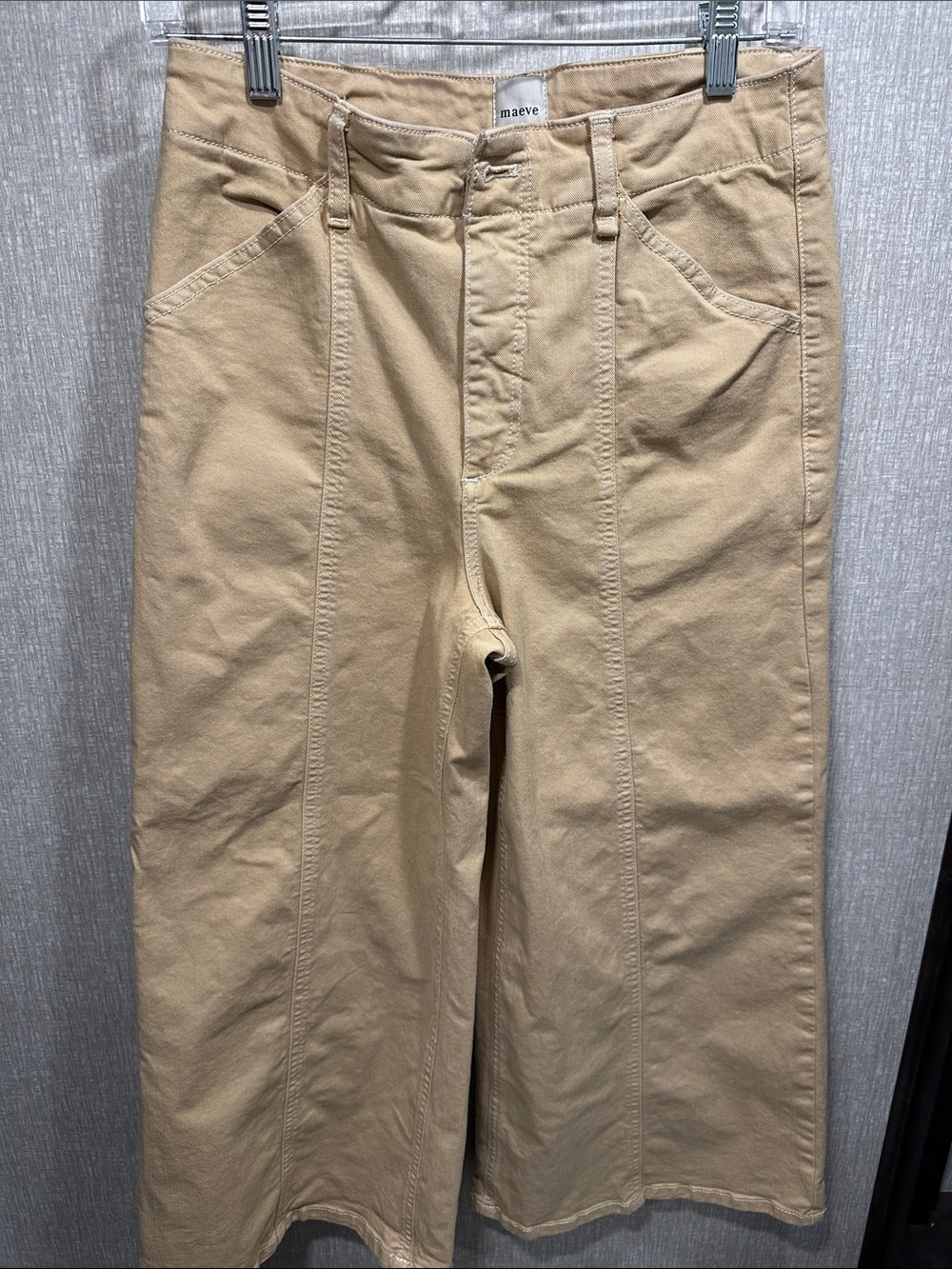 Maeve Wide-Leg Khaki/Tan Chinos